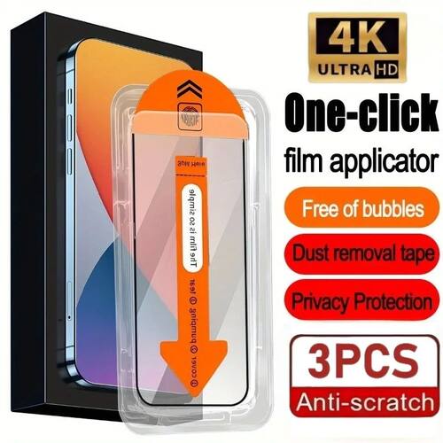 3Pcs Tempered Glass Screen Protector For iPhone 17 16 15 14