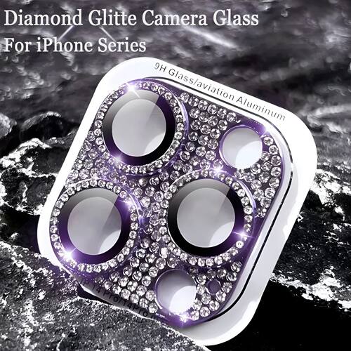 Diamond Camera Lens Tempered Glass For iPhone 16 14 11 15 Pr