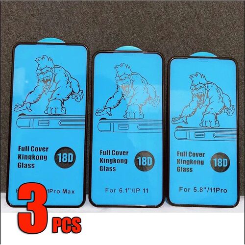 3pcs 18D Airbag Tempered Glass Full Cover 9H Screen Protector Film For iPhone 16 Pro Max 15 Plus 14