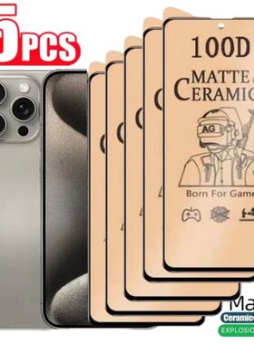 5PCS Matte Ceramic Film For iPhone 12 13 14 15 16 17 Pro Max Full Cover Screen Protector For iPhone