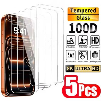 5Pcs 8K Screen Protector for IPhone 17 15 14 13 12 11 16 Pro