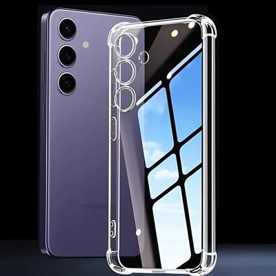 Transparent Clear Silicone Case For Samsung Galaxy S24 S23  Shockproof Soft Back Cover Funda Bumper