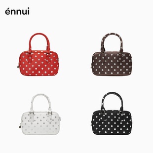 ennui 跳跃波点 原创mini彩色保龄球包可爱手提斜挎小方包波士顿