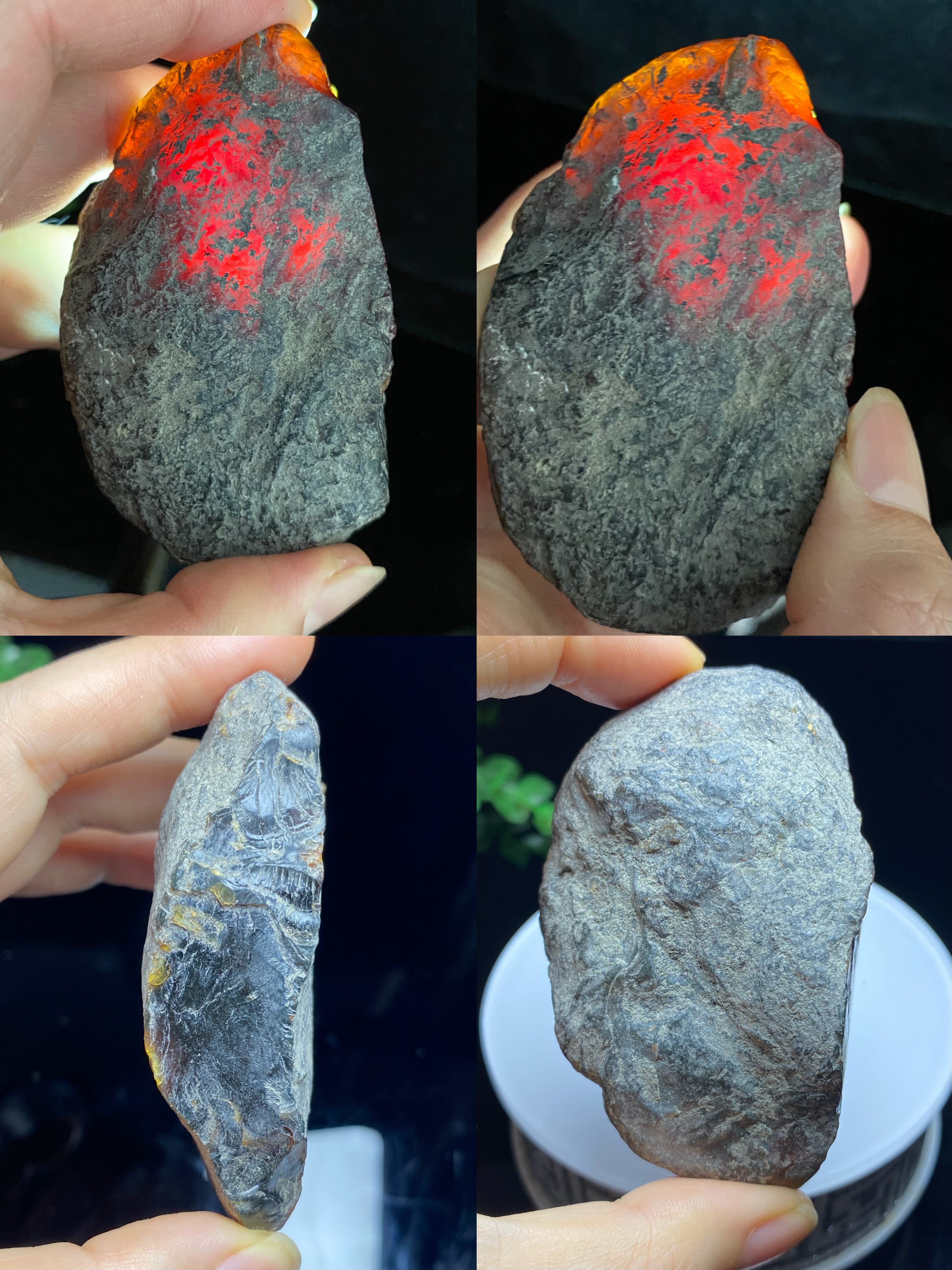 保真原矿天然缅甸琥珀原石薄皮毛料diy福利手把件吊坠料重46克