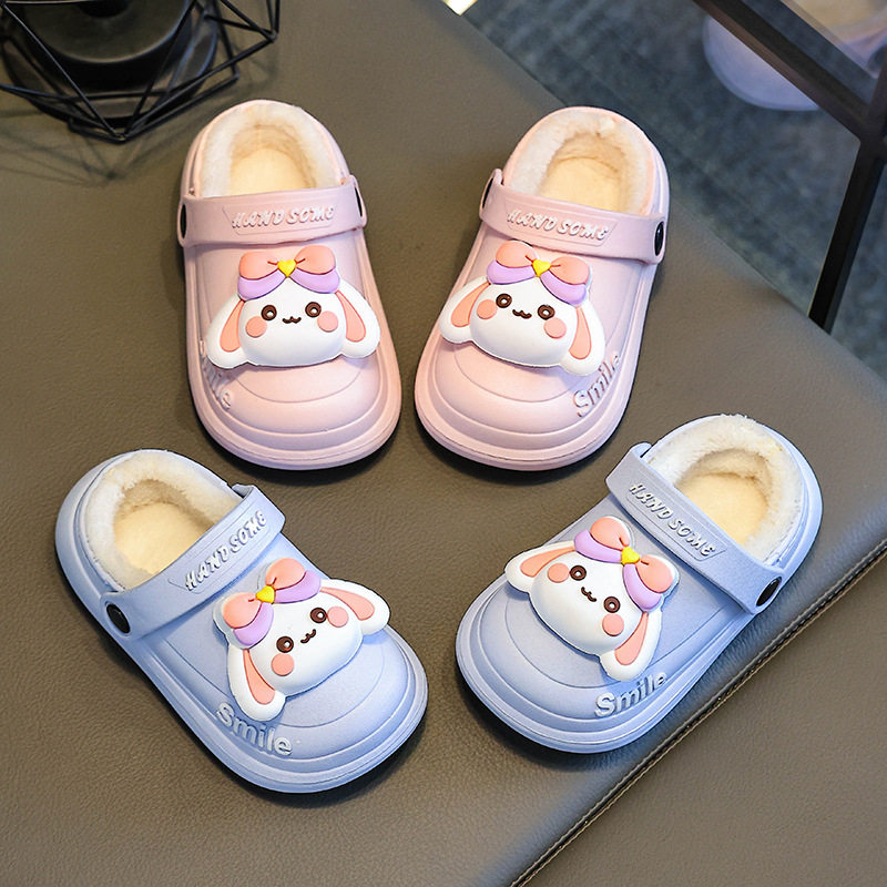 防水亲子儿童棉拖鞋女童冬2025新款室内家居防滑厚底加绒棉拖女鞋