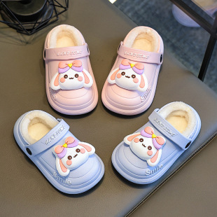 防水亲子儿童棉拖鞋女童冬2025新款室内家居防滑厚底加绒棉拖女鞋