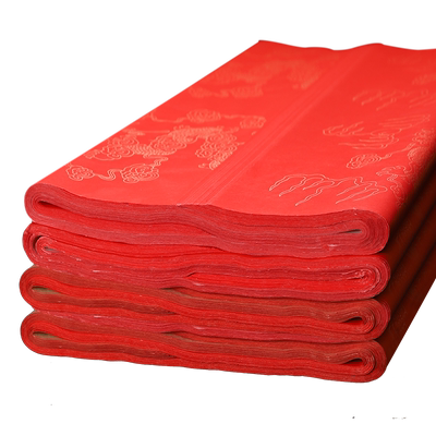 万年红手工红纸空白大张洒金纸