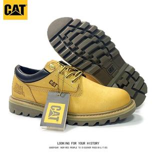 男马丁靴英伦低帮工装 大黄鞋 潮流百搭大头潮鞋 真皮鞋 CAT卡特经典