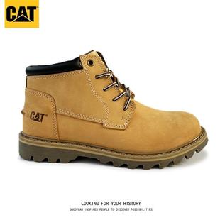 马丁靴机车靴英伦男耐磨工装 中帮大黄靴CAT卡特经典 户外休闲皮鞋