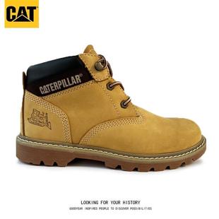 靴中帮男鞋 马丁靴CAT卡特大黄靴工装 户外休闲防滑耐磨真皮 款 经典