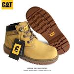 经典中帮真牛皮CAT卡特机车靴男马丁靴防水工装鞋大黄靴P717806