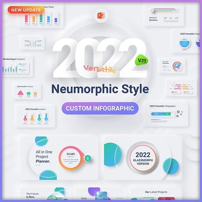 动画PPT模板立体动态数据设计图片图形图表国外拟态插件效果素材