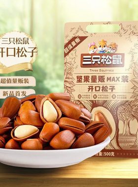 开口松子三只松鼠坚果500g