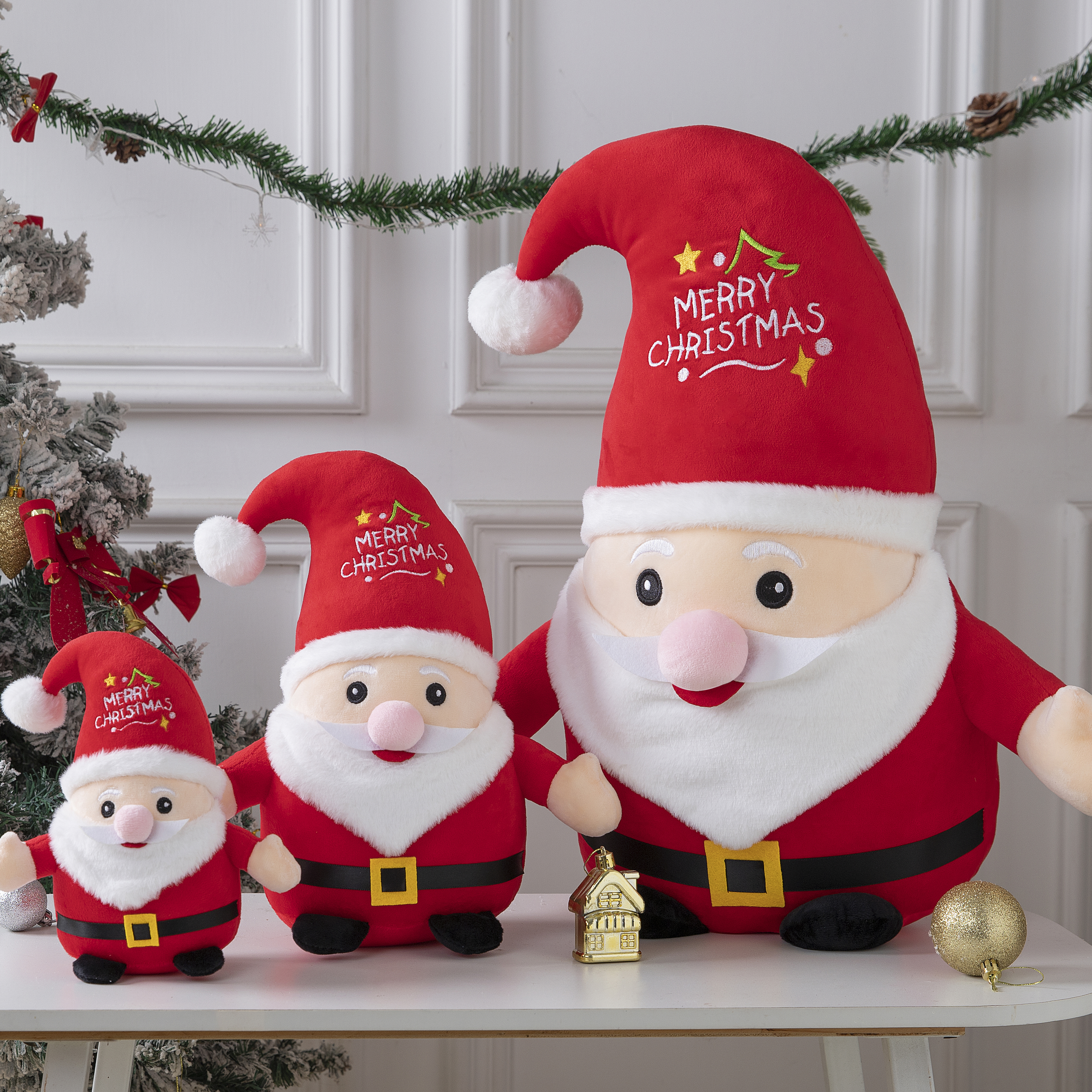 圣诞老人玩偶公仔抱枕沙发客厅大靠垫装饰品送女生儿童圣诞节礼物