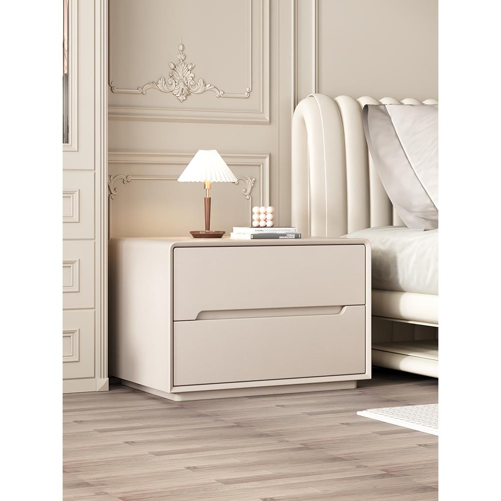 米悦全实木免安装床头柜简约现代卧室床边柜奶油风轻奢高级感储物