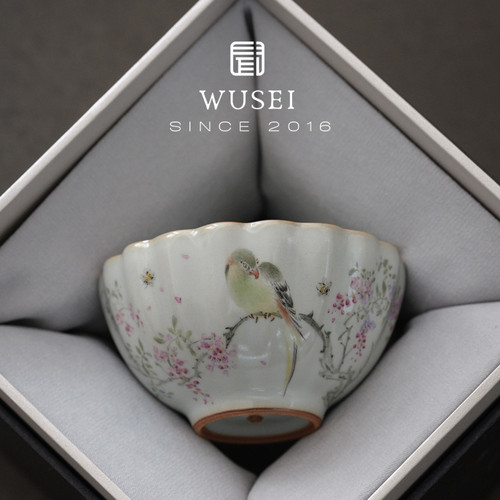 闻说景德镇纯手绘天青汝窑品茗杯