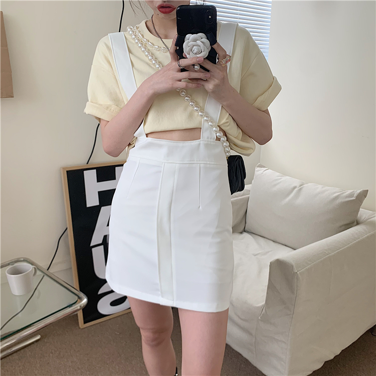 Real price: new versatile high waisted pure color women's skirt in spring and summer of 2021
