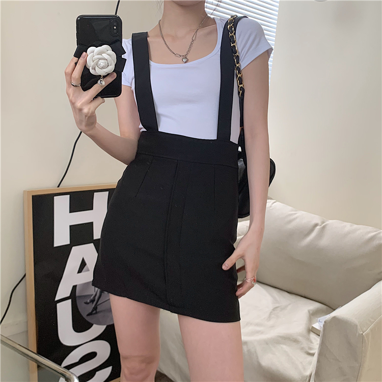 Real price: new versatile high waisted pure color women's skirt in spring and summer of 2021