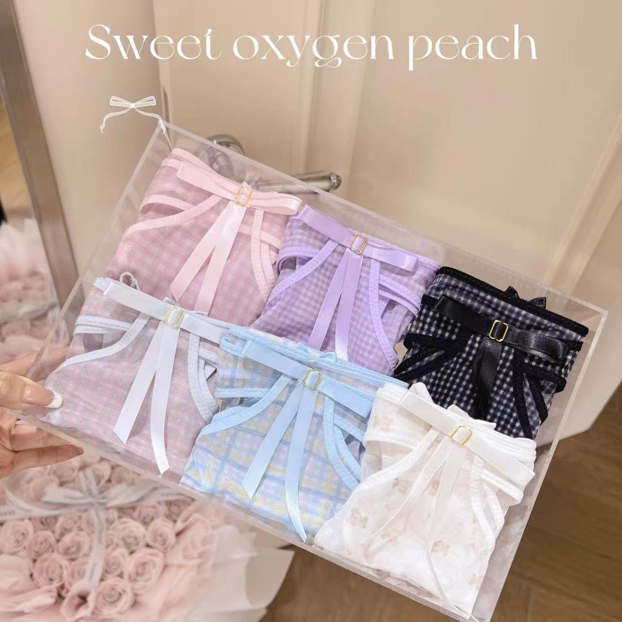 海盐奶盖～镂空网纱蝴蝶结微透格子低腰纯欲紫色三角内裤透气新款,女士内衣/男士内衣/家居服,女三角裤,淘宝优惠券,粉丝福利购,淘宝优惠卷