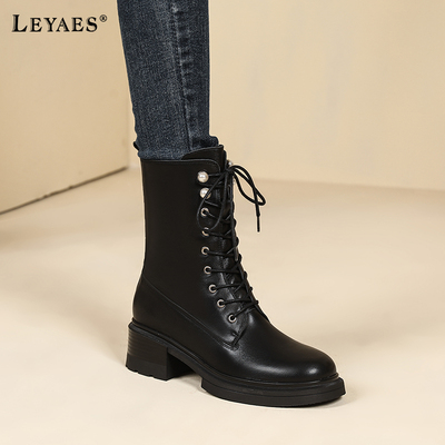 真皮马丁靴女2025秋冬新款