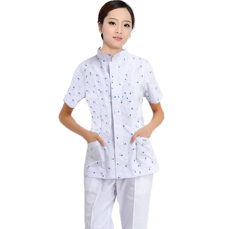 护士服分体套装长袖冬装修身碎花牙科口腔护理服女短袖月嫂工作服