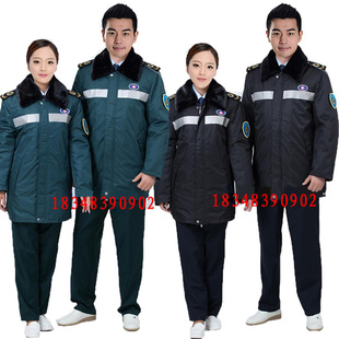 120急救服冬装棉服男女急诊羽绒服医生护士值班加厚防寒棉袄大衣