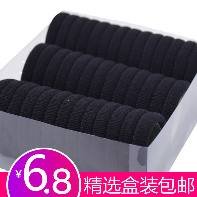 无接缝韩国学生扎头发黑色橡皮筋