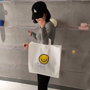 ins泫雅风花朵服装店袋子礼品手提袋塑料环保胶袋礼品袋定制logo