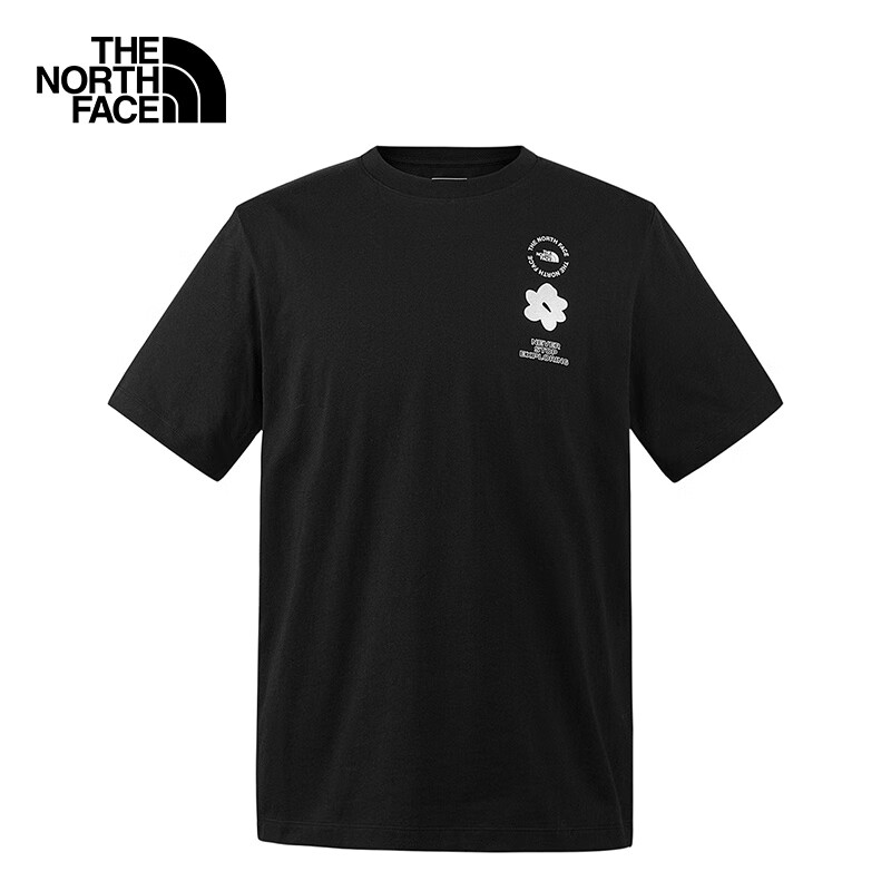 北面短袖T恤棉质面料简洁圆领