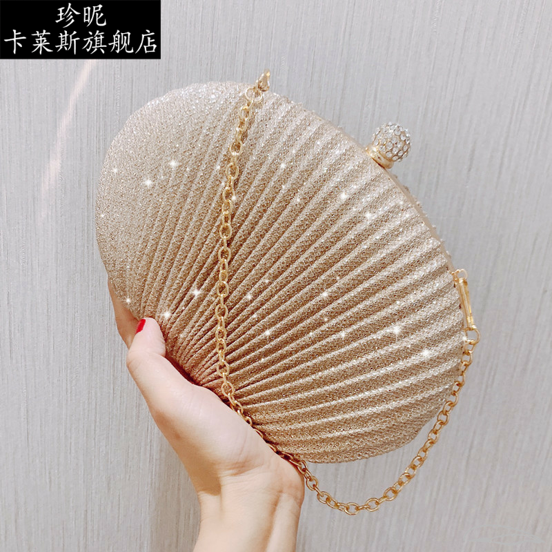 2022新款女包包欧美包创意款贝壳包手拿包单肩化妆包袋