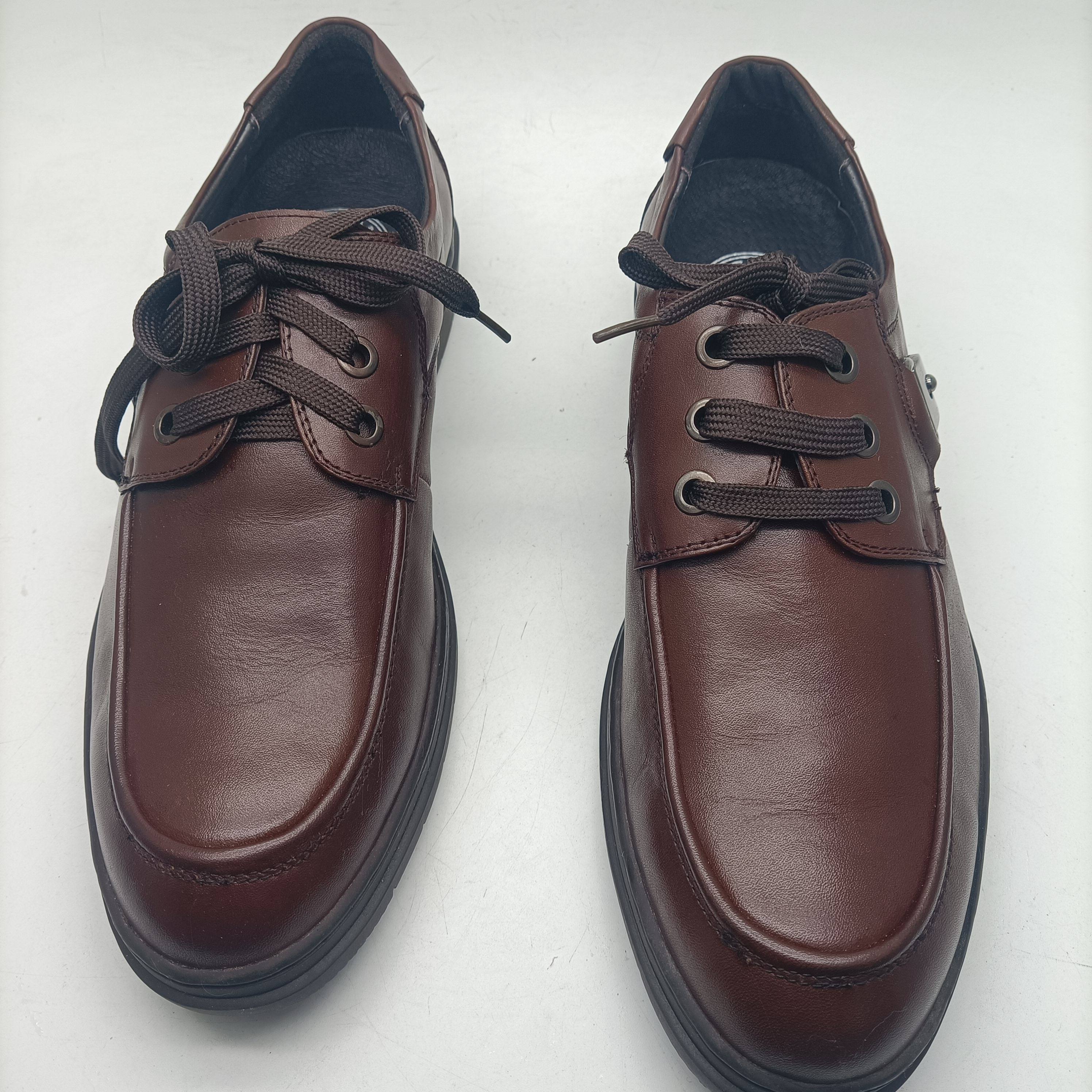 头层牛皮缝制春秋新款真皮商务休闲皮鞋男款软底防滑中老年爸爸鞋