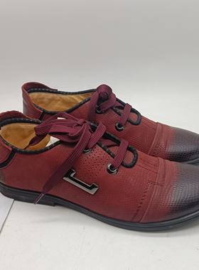 过季处理男单鞋工作细线酒红色38 42码真皮男鞋XLA218-3平底单鞋