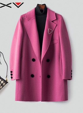 BXV西装领双面羊绒大衣女中长款2025冬季新款小个子澳洲羊毛外套