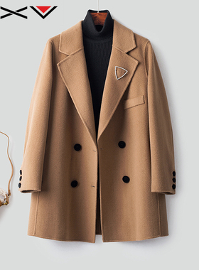 BXV小个子双面羊绒大衣女中长款2025冬季新款气质简约双面呢外套
