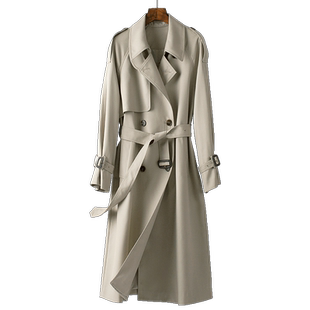 BXV系带风衣女中长款2026春季新款高级感长过膝大衣休闲外套经典