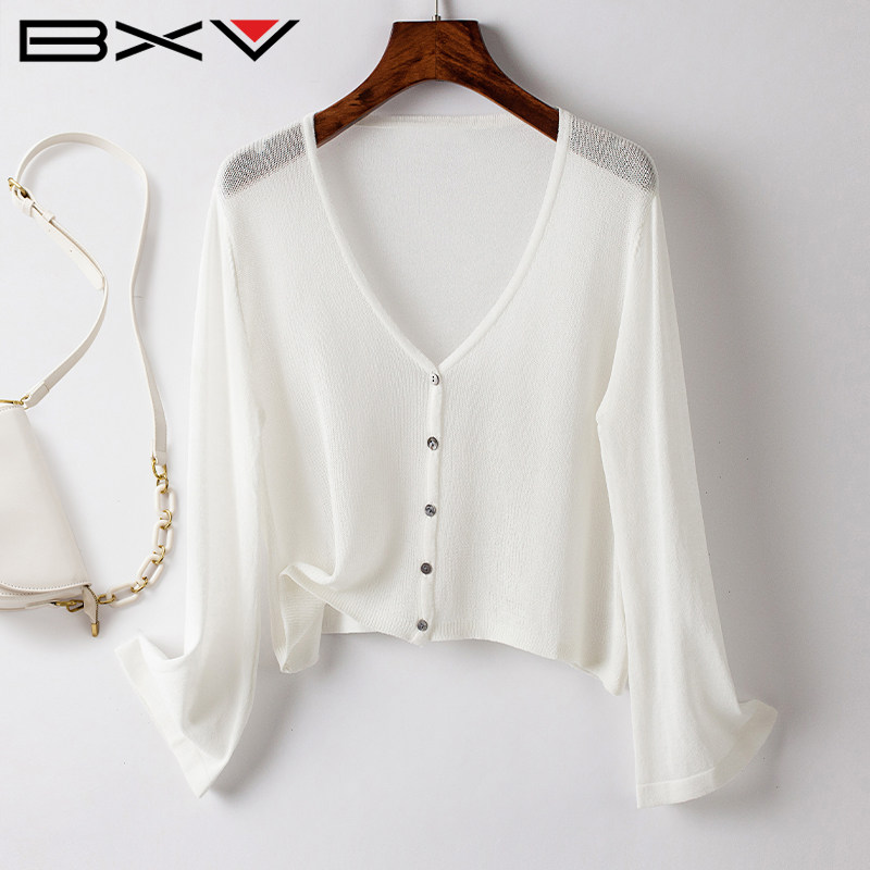 针织衫开衫女短款2022春秋新款长袖外搭外套薄款小个子毛衣上衣潮