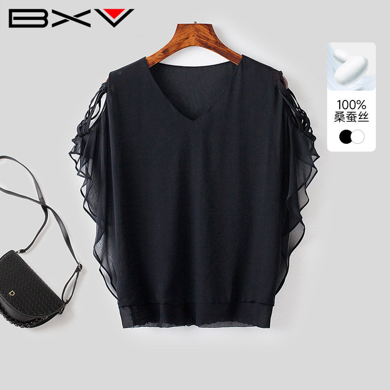 BXV蝙蝠袖桑蚕丝真丝上衣
