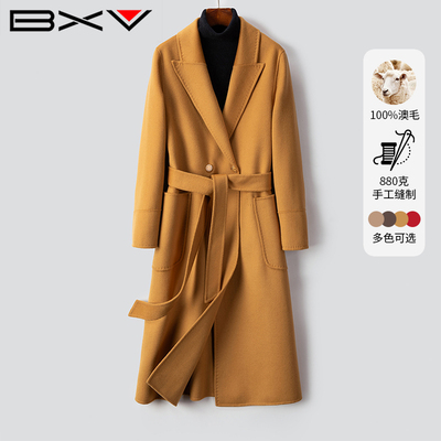 BXV绵羊毛中长时尚双面羊绒大衣