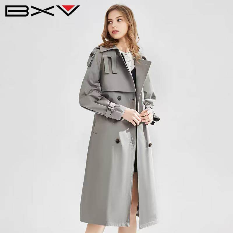 BXV系带中长款大衣时尚