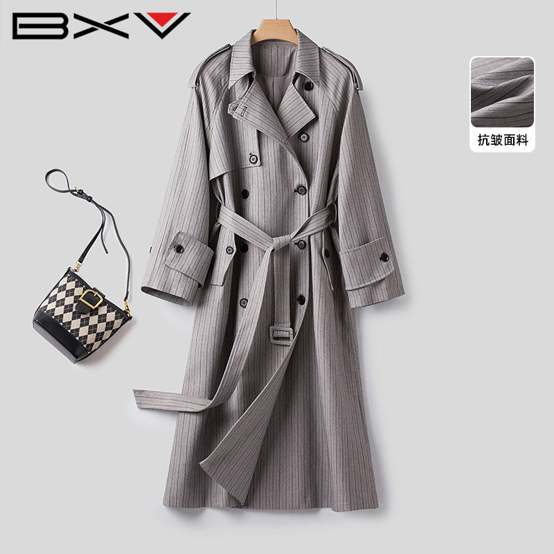 BXV双排扣风衣女2026秋季新款