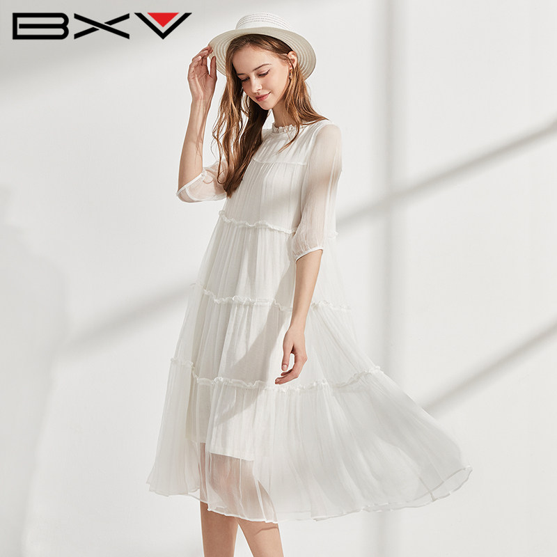 BXV韩版沙滩裙100%桑蚕丝