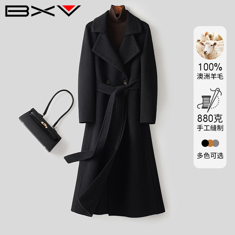 绵羊毛大衣中长款英伦风