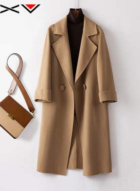 BXV双面羊绒大衣女中长款2025秋冬季新款双面呢100%澳洲羊毛外套