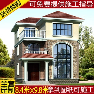 三层别墅图纸农村自建房设计图建筑结构施工效果图二层半盖房方案