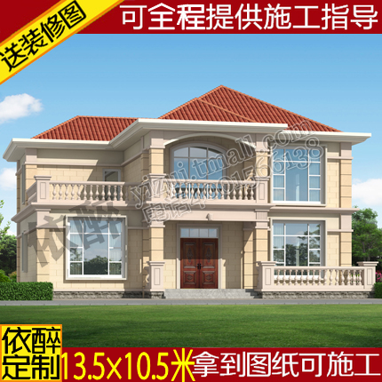 二层自建房设计图别墅设计图纸建筑新农村独栋施工图方案图效果图