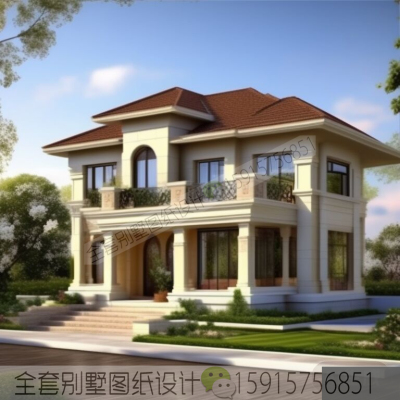 全套别墅设计图纸农村自建房二三层半小乡村建房屋定制施工效果图