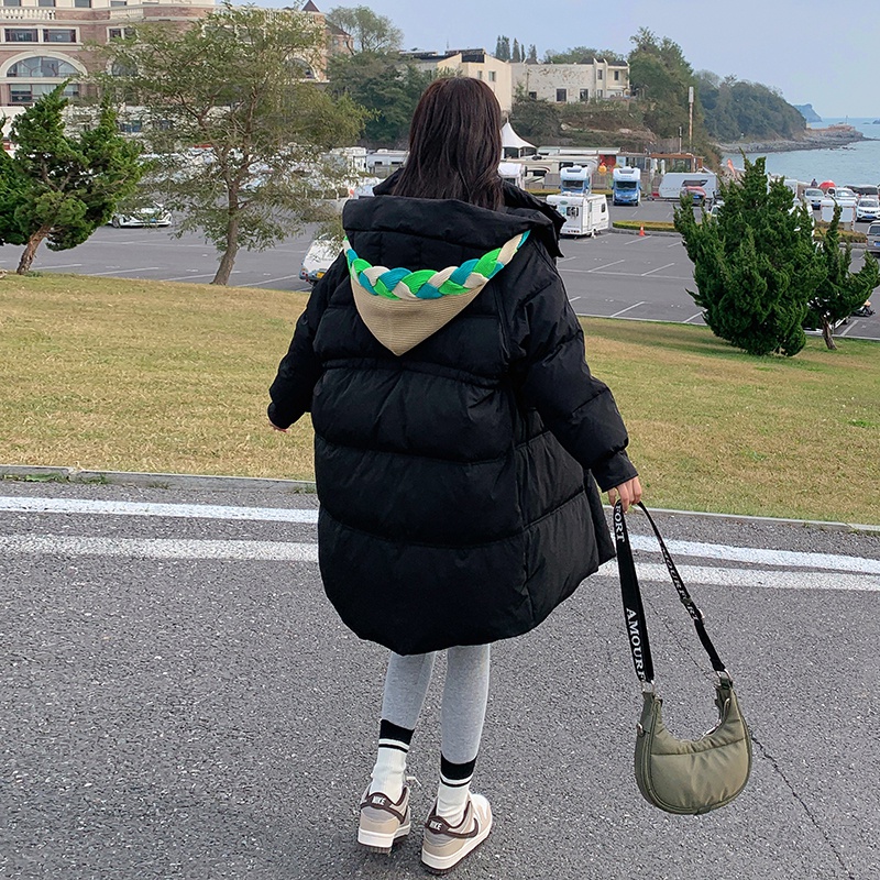 现货重工手工编织帽长款90羽绒服297-8116-P315-K468，女装羽绒服，艾艾淮淮