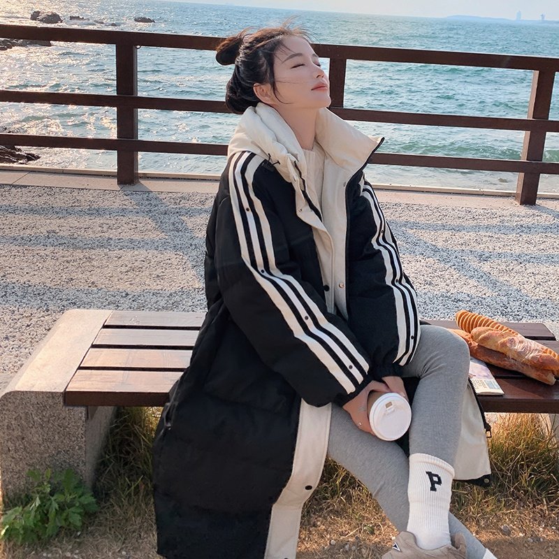 现货90绒宽松休闲长款过膝连帽羽绒服297-8136-P325-K478,女装羽绒服,艾艾淮淮