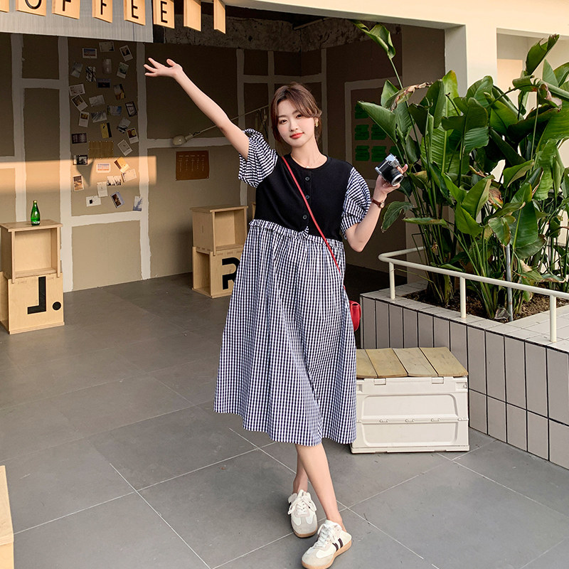 现货撞色拼接短袖衬衫连衣裙297-133-P115-K168,女装连衣裙,艾艾淮淮
