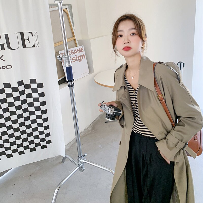 现货秋装中长款垂感休闲风衣外套297-8021-P155-K218,女装风衣,艾艾淮淮